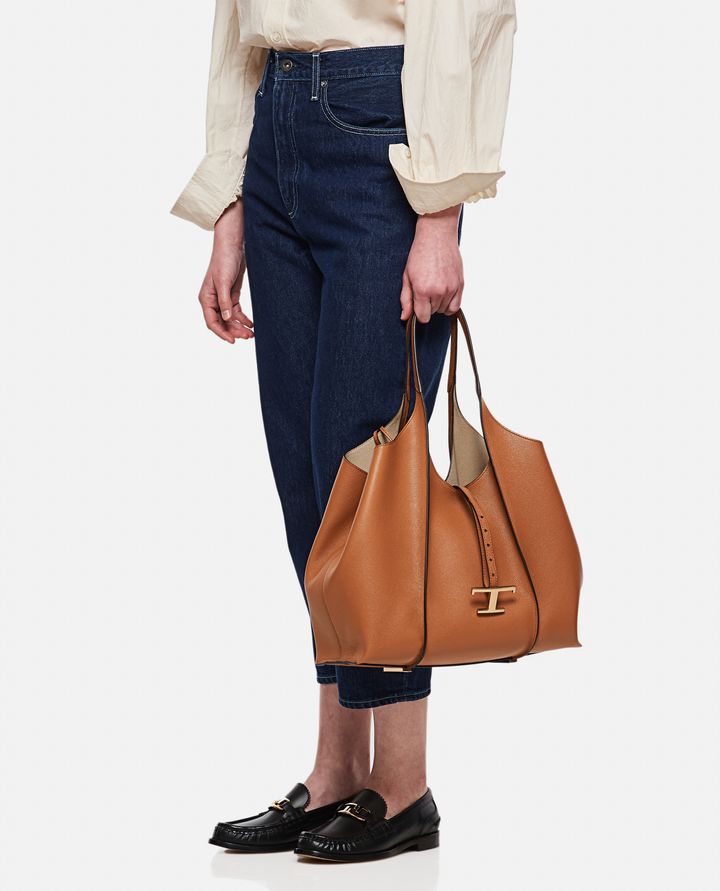 Tod's - DOUBLE HANDLES LEATHER TOTE BAG_4