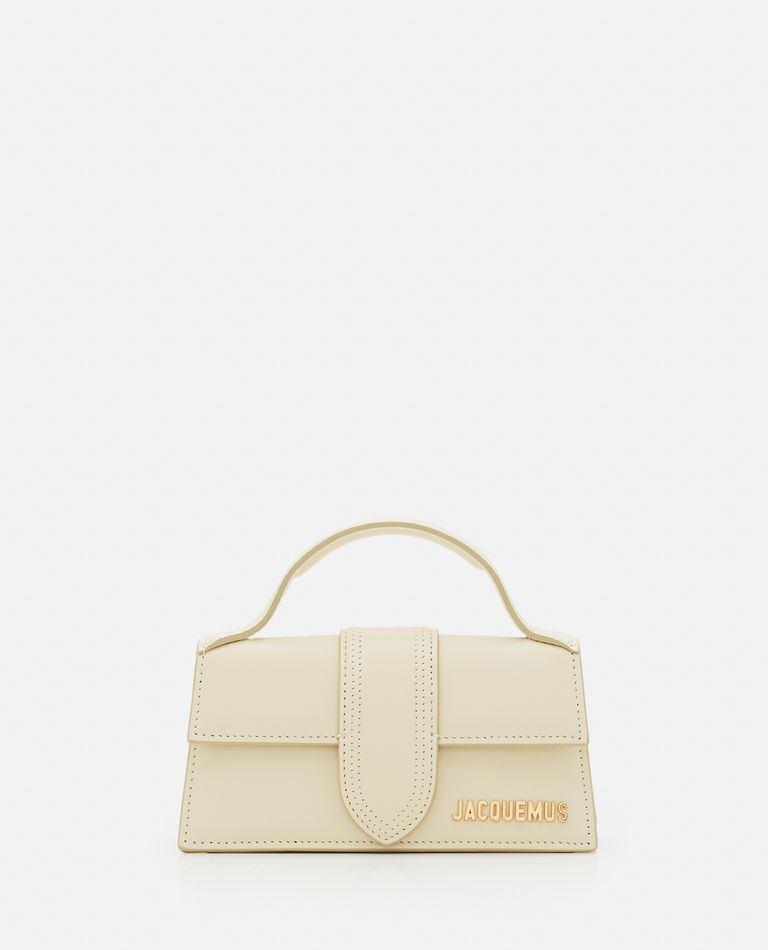 Shop Jacquemus Le Bambino Leather Top Handle Bag In White