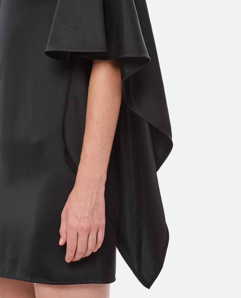 Shop Attico Sharon Satin Fitted Mini Dress In Black