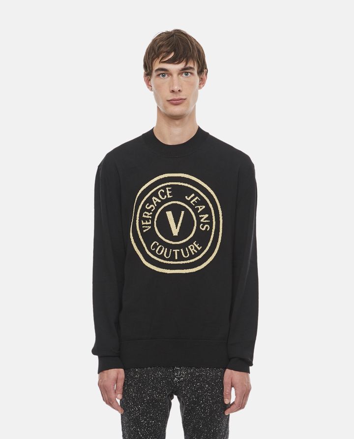 Versace Jeans Couture - ROUND EMBLEM WOOL SWEATER_5