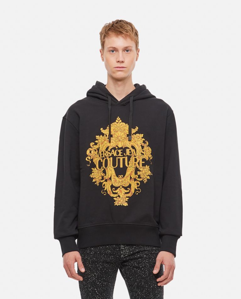 Versace Jeans Couture  ,  Printed Cotton Hoodie  ,  Black S
