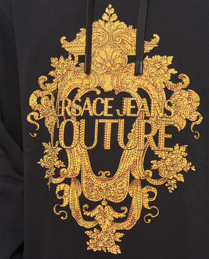 Versace Jeans Couture - FELPA IN COTONE CON CAPPUCCIO_4