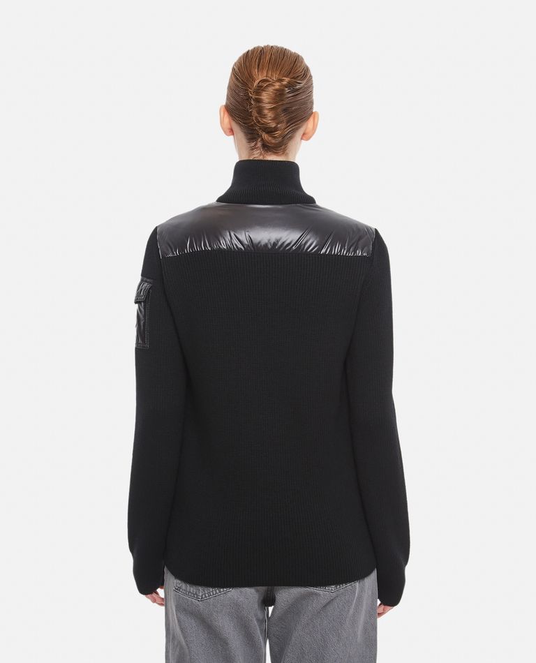 Moncler Padded Cardigan In Black