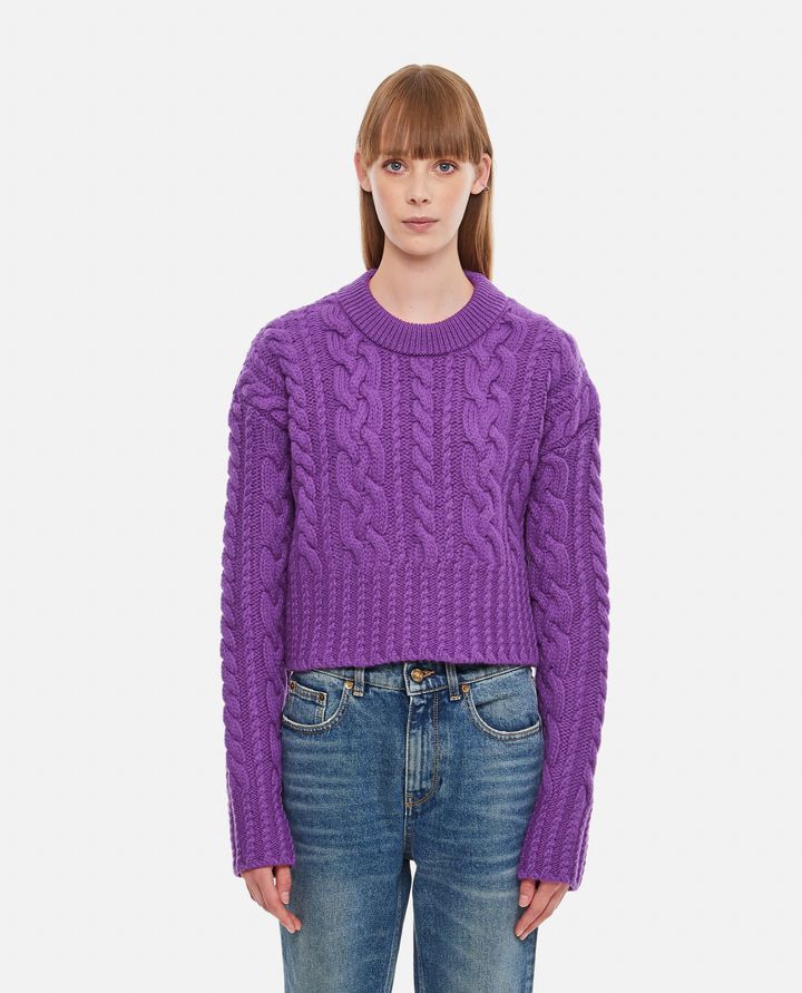 Ami Paris - CABLE KNITTED CROPPED SWEATER_1