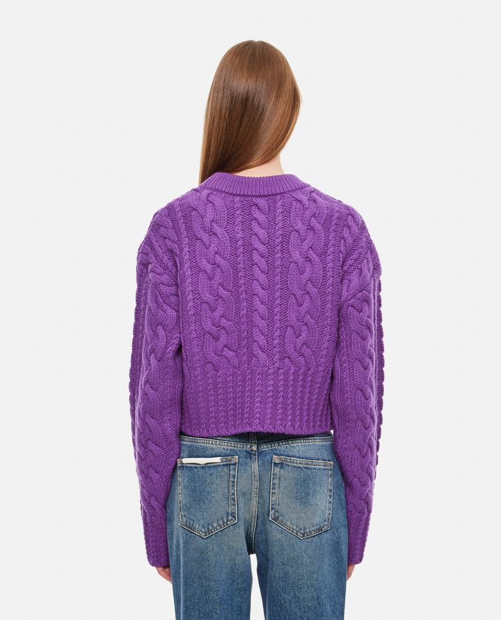 Ami Paris - CABLE KNITTED CROPPED SWEATER_3