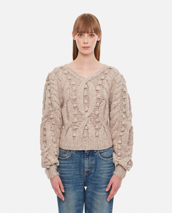 Sea New York - CADEN CABLE KNITS L/SLV VNECK SWEATER_1