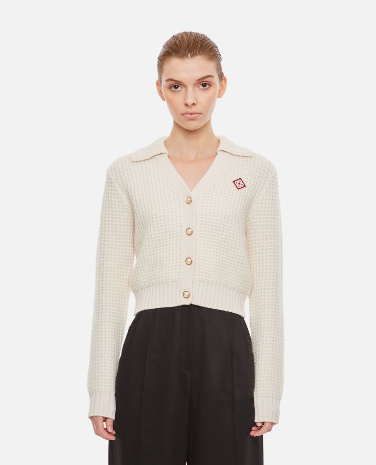 CROPPED WAFFLE KNIT CARDIGAN for Women - Casablanca | Biffi