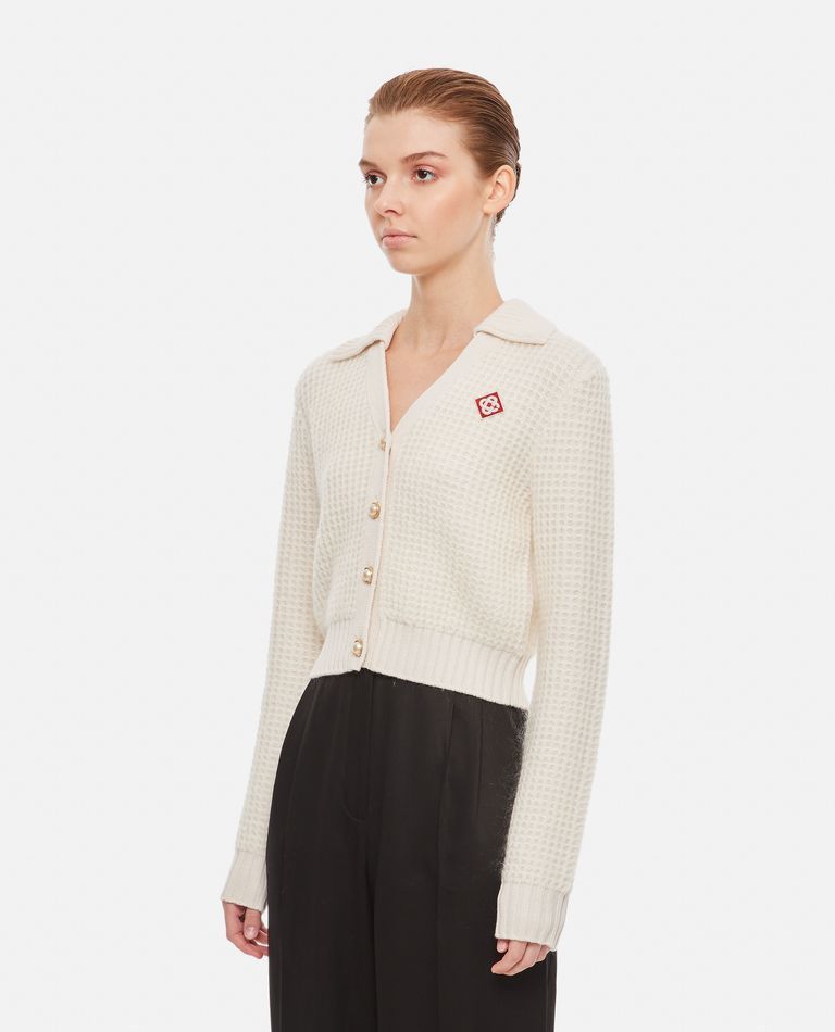 CROPPED WAFFLE KNIT CARDIGAN for Women - Casablanca | Biffi