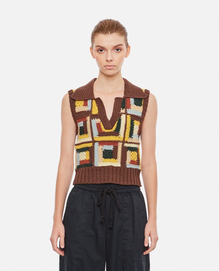 misha&puff Crochet Agnese Vest（AGNES CROCHET VEST for Women - Sea  