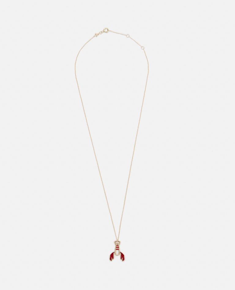 Aliita  ,  Lobster Yellow Gold Necklace  ,  Red TU