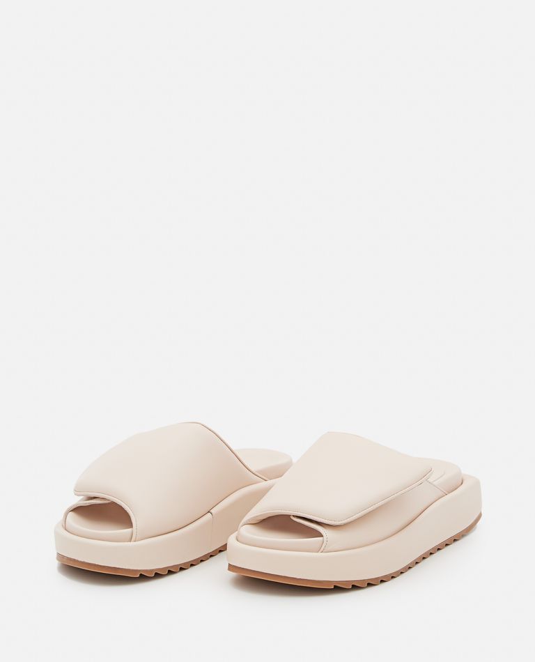 Gia Borghini 40mm Gia 1 Leather And Scuba Sandals In Beige