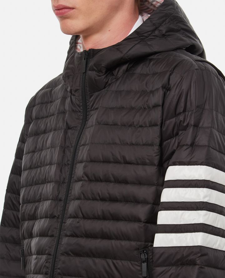 Thom Browne - DOWNFILLED QUILTED HOODED JACKET W/ 4 BAR_4