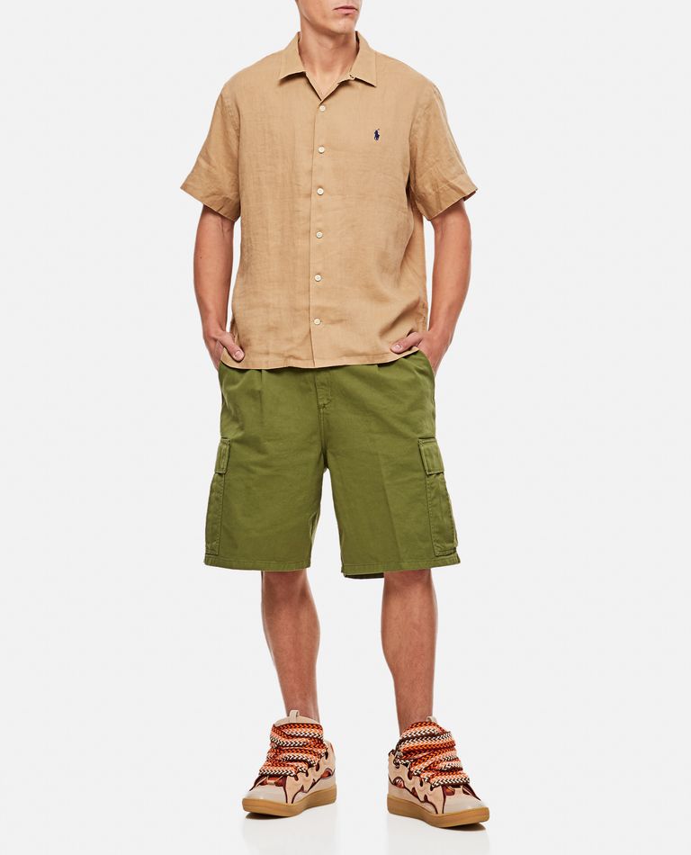 Polo Ralph Lauren Short Sleeve Sport Shirt In Beige