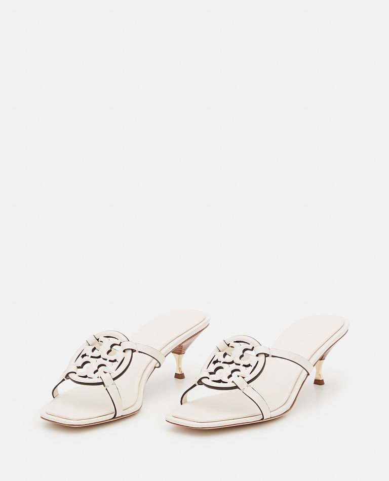 Tory Burch  ,  Geo Bombe Miller 55mm Heel Sandals  ,  White 9,5