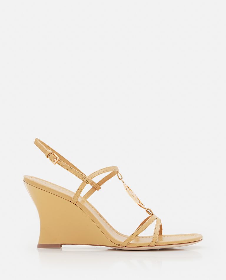 Tory Burch Capri Miller Metallic Wedge Sandals | Neiman Marcus