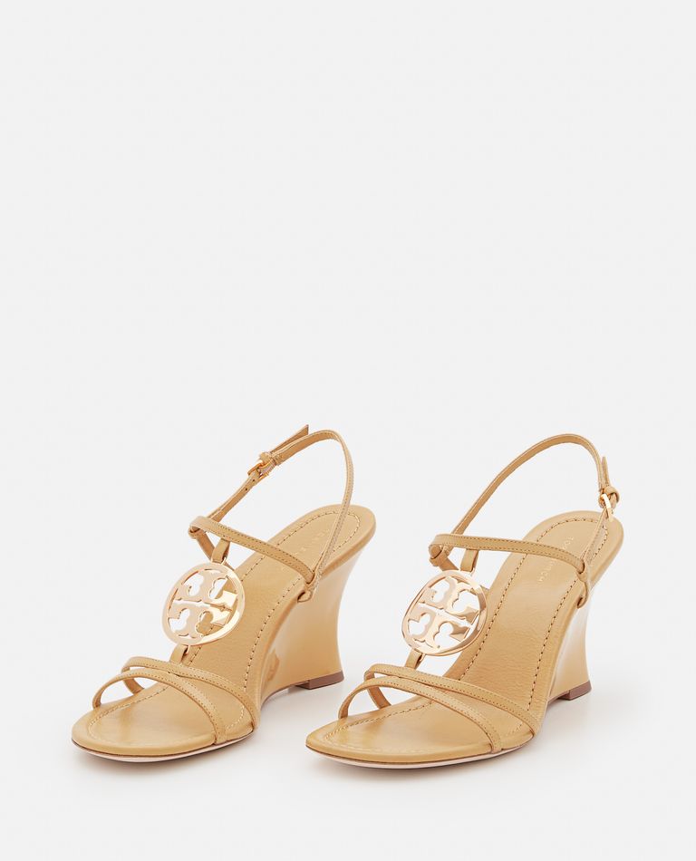 Shop Tory Burch Miller T-Strap Leather Wedge Sandals