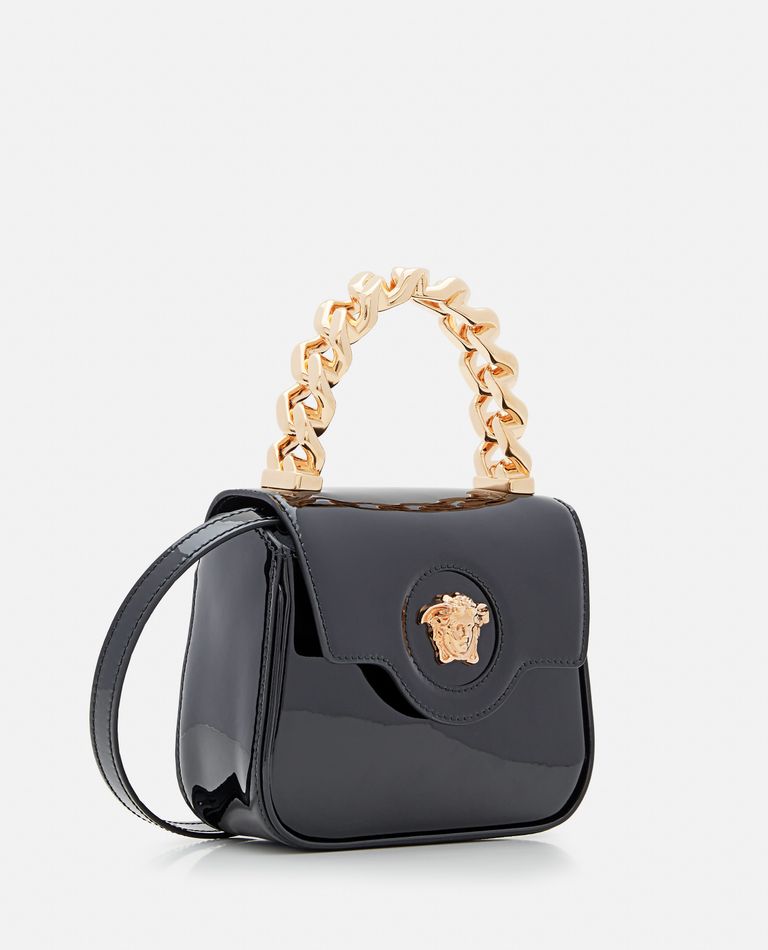 Versace  ,  La Medusa Patent Leather Mini Bag  ,  Black TU