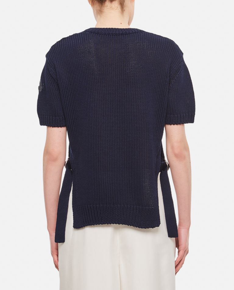 Shop Moncler Knit Top In Blue