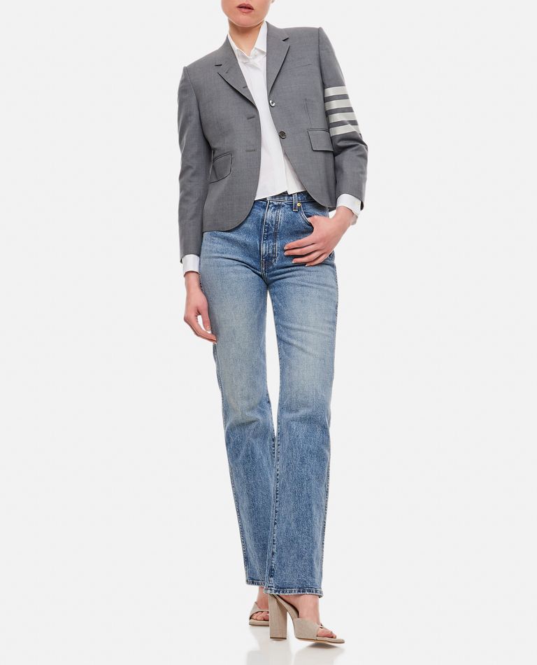 Thom Browne 4-bar Tailored Wool Blazer In Grey