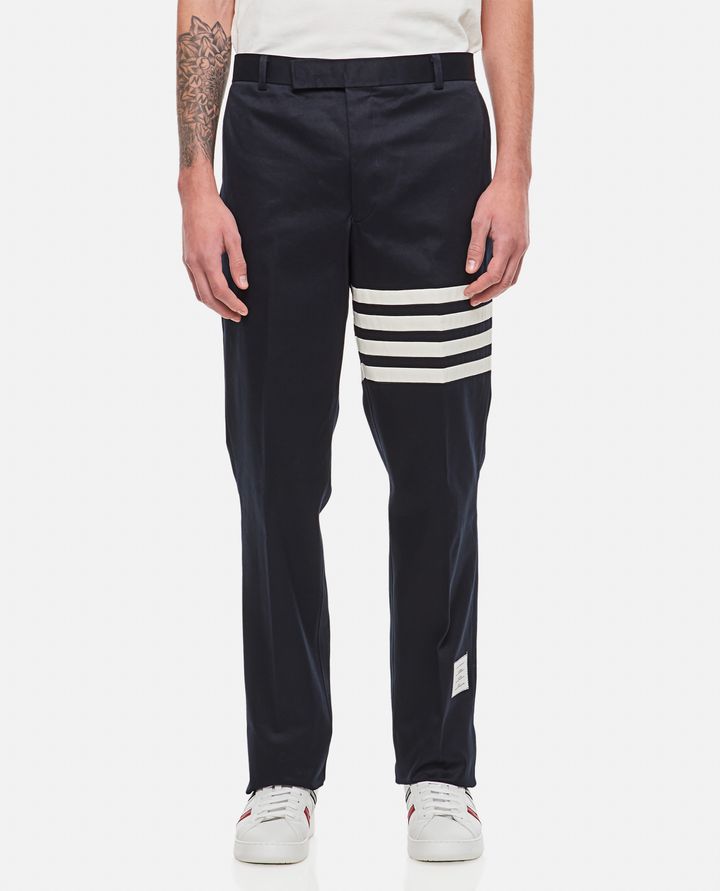 Thom Browne - UNCONSTRUCTURED CHINO TROUSER W/ 4 BAR IN COTTON TWILL_1