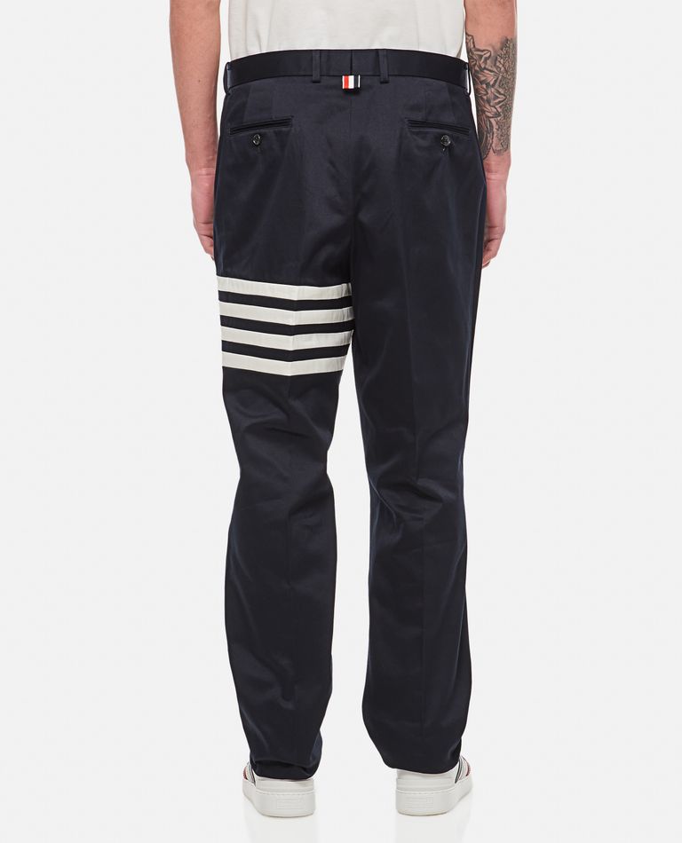 Shop Thom Browne Unconstructured Chino Trouser W/ 4 Bar In Cotton Twill In Blue