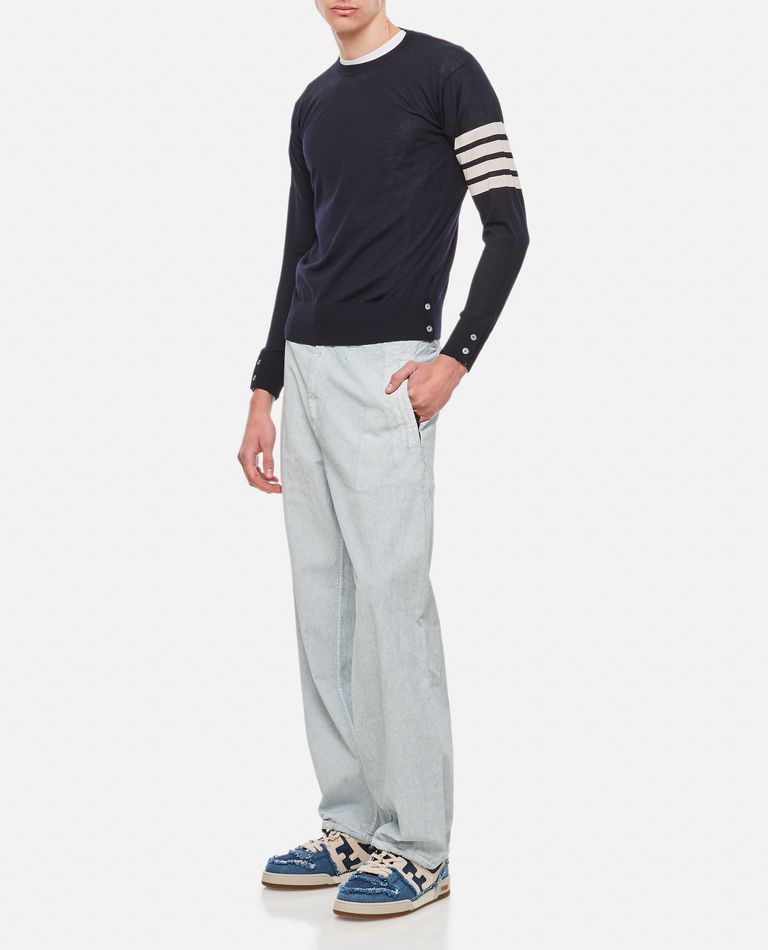 THOM BROWNE カラーブロックコットンポケット長袖フーディー CREWNECK PULLOVER for Men - Thom Browne | Biffi