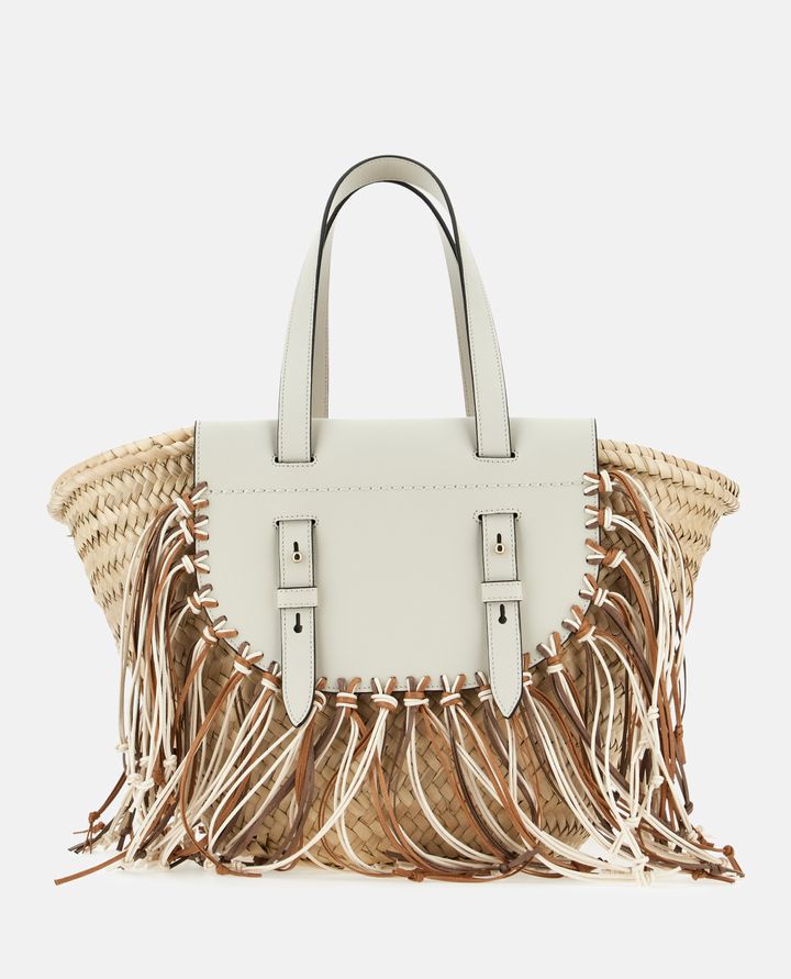Cuba Lab - TROPICANA STRAW AND LEATHER TOTE BAG WITH APPLIED FRINGES_3
