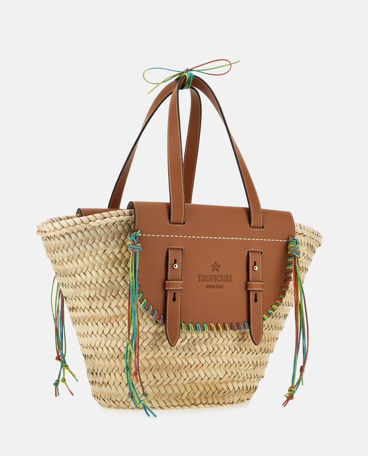 Cuba Lab - TROPICANA STRAW AND LEATHER TOTE BAG_2