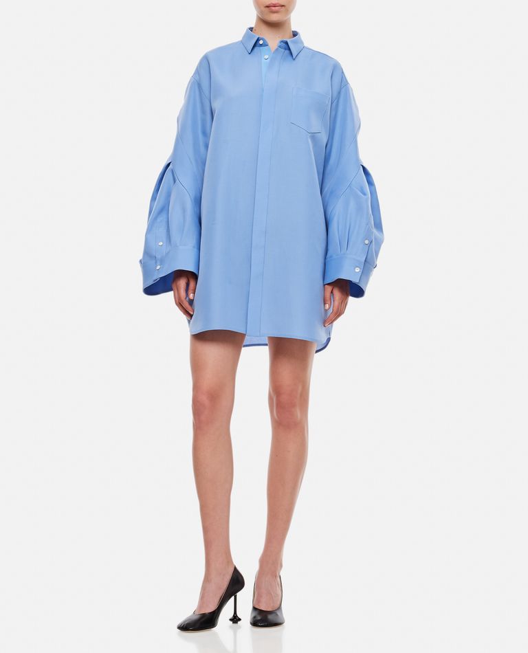 ワンピース SACAI Shirt dress Blue DOUBLE-FACED SILK SHIRT DRESS for Women - Sacai sale | Biffi