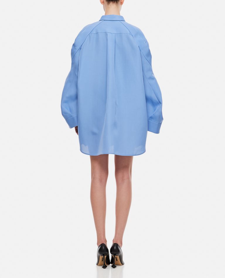 ワンピース SACAI Woman Dress Blue 2306773 466 Striped cotton poplin minidress in blue - Sacai | Mytheresa