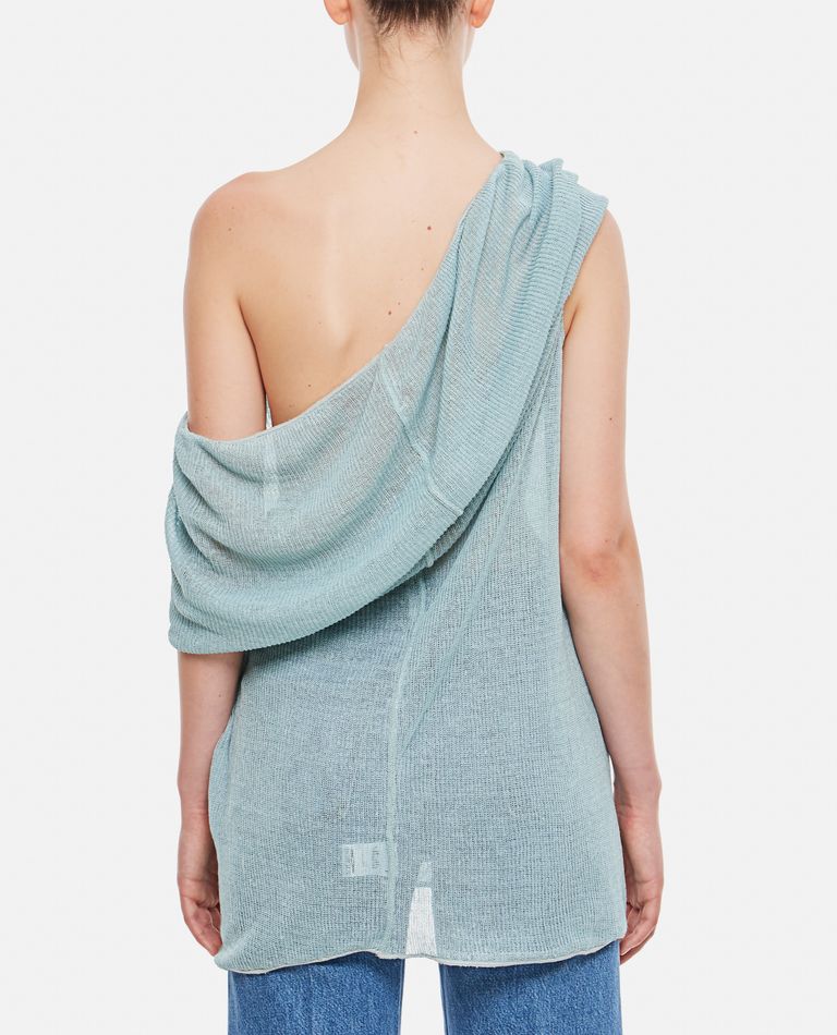 Shop Vitelli Membrane Linen Draped Top In Sky Blue