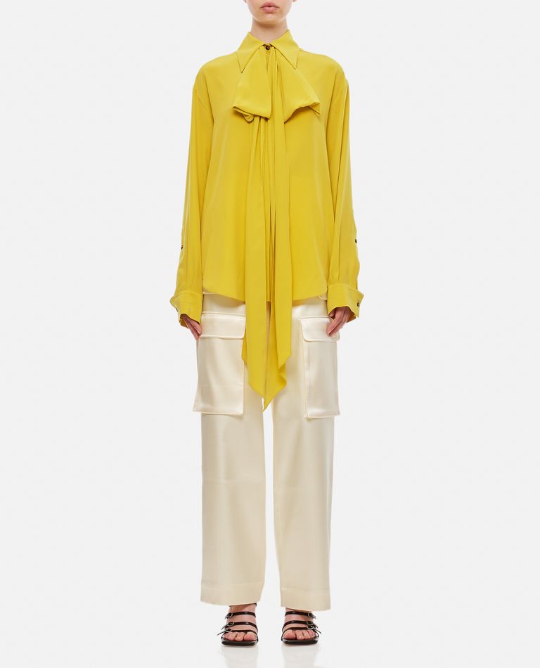 Quira  ,  Bow Silk Shirt  ,  Yellow 38
