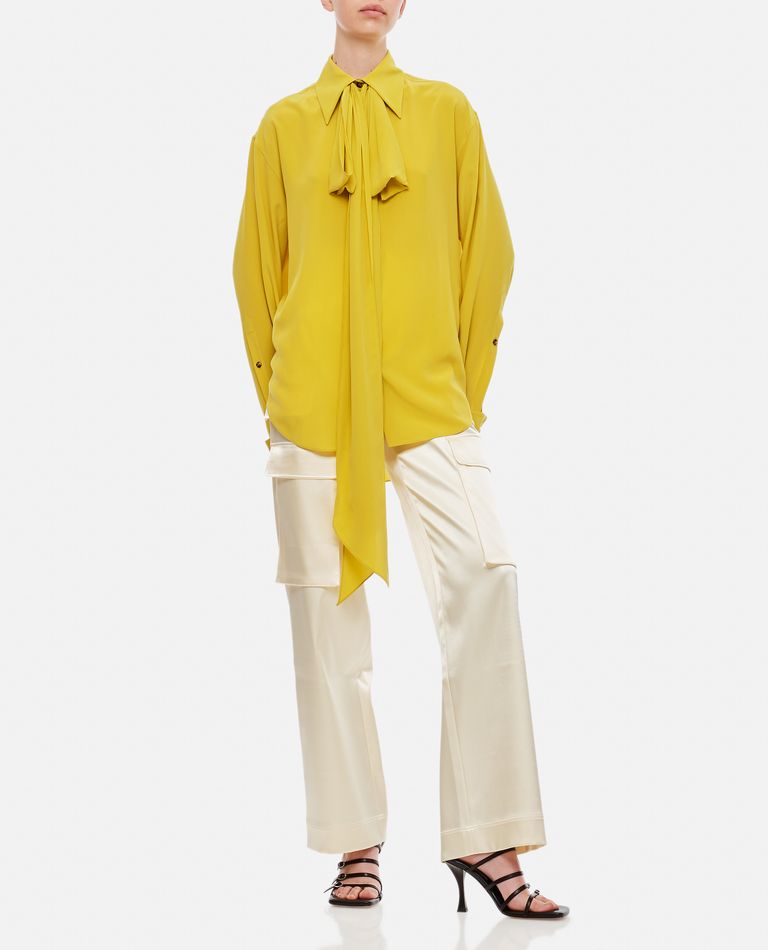 Quira  ,  Bow Silk Shirt  ,  Yellow 40