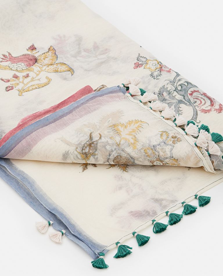 Injiri Cotton Silk Scarf In White