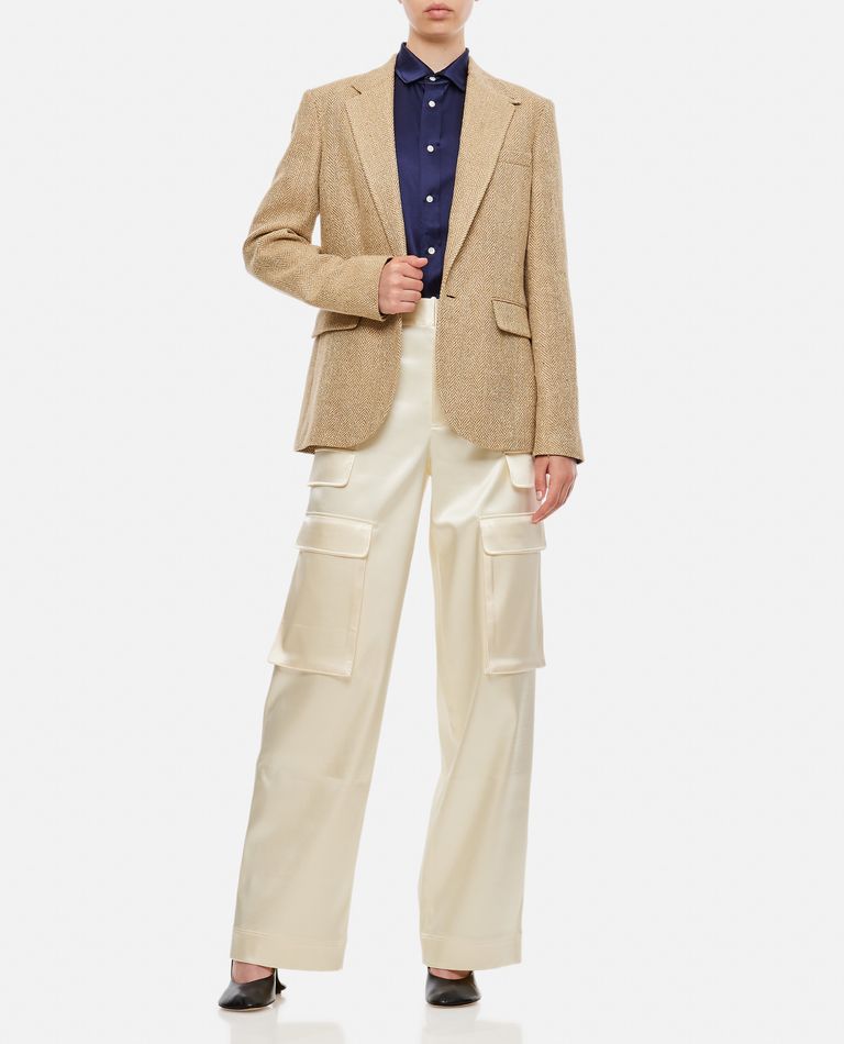 RALPH LAUREN KAYLI SINGLE-BREASTED LINEN JACKET