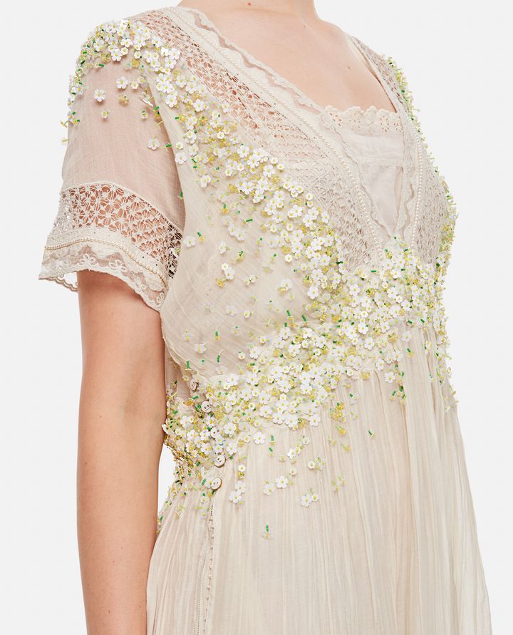 Péro - SHORT SLEEVES SHEER DRESS WITH EMBROIDERIES_4