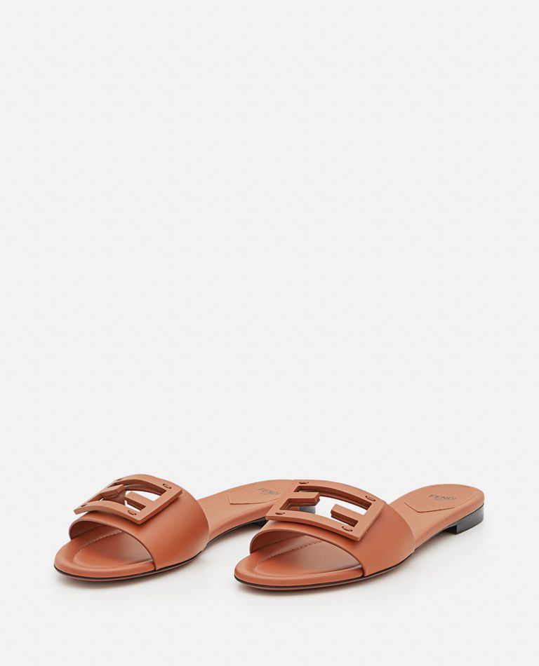 Fendi Flat Sandals In Brown
