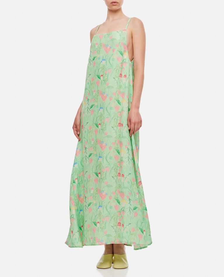 Shop Helmstedt Hana Printed Linen And Viscose Slip Dress In Green