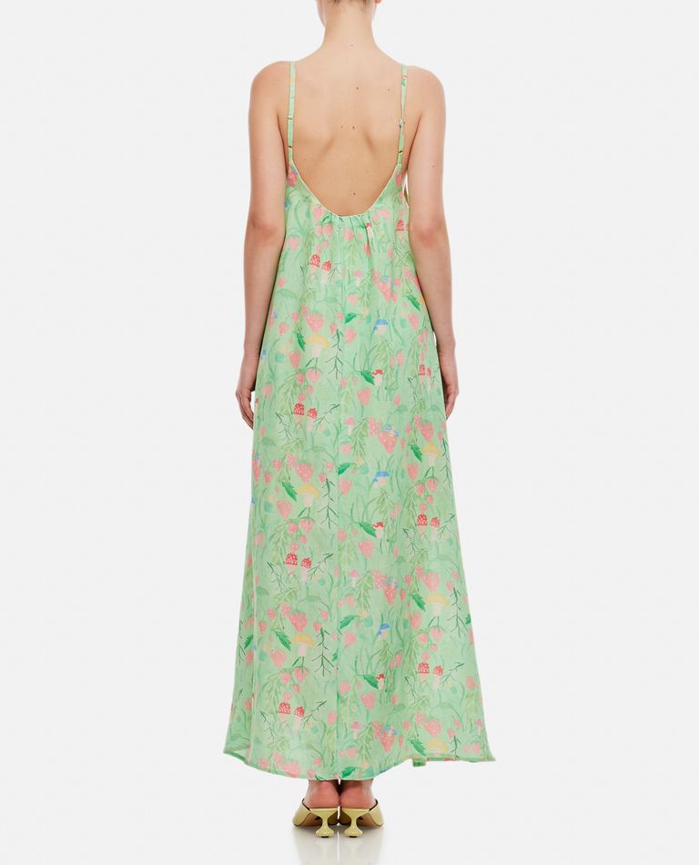 Shop Helmstedt Hana Printed Linen And Viscose Slip Dress In Green