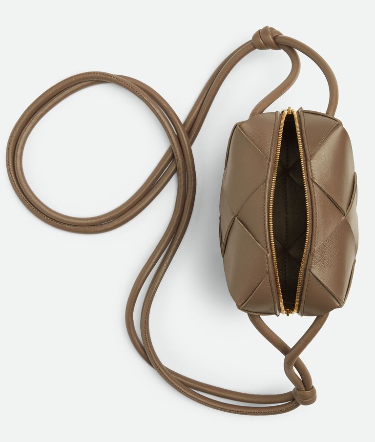 Shop Bottega Veneta Mini Cassette Leather Camera Bag In Brown