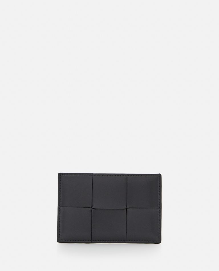 Shop Bottega Veneta Leather Cardholder In Black