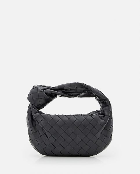 Bottega Veneta Mini Jodie Hobo Bag Black Intrecciato Leather