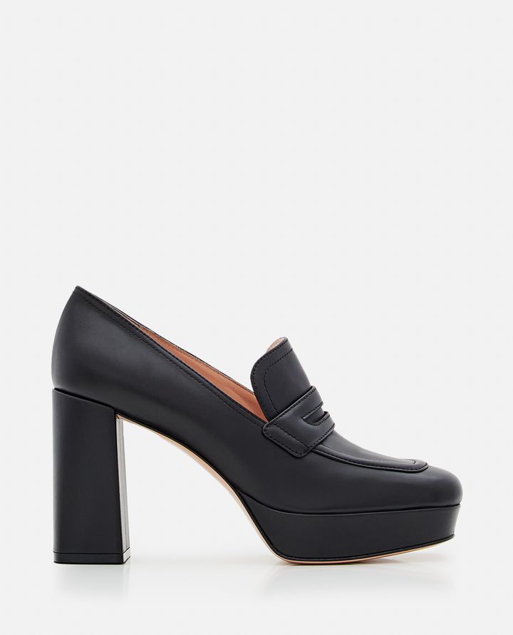 Gianvito Rossi - ROUEN HEELED LEATHER LOAFERS_1