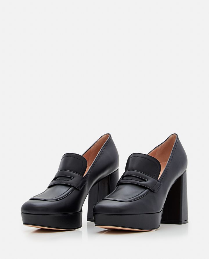 Gianvito Rossi - ROUEN HEELED LEATHER LOAFERS_2