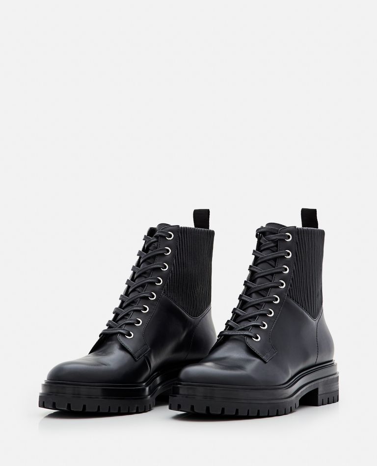 Shop Gianvito Rossi Leather Lace-up Boots In Black