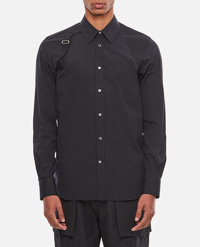 Shop Alexander Mcqueen Harness Cotton Shirt In Black
