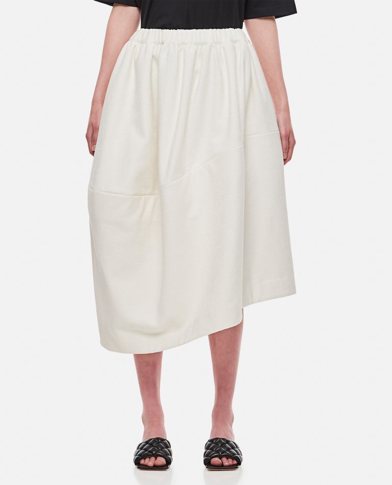 Comme Des GarÃ§ons  ,  Cotton Nylon Blen Midi Skirt  ,  White XS