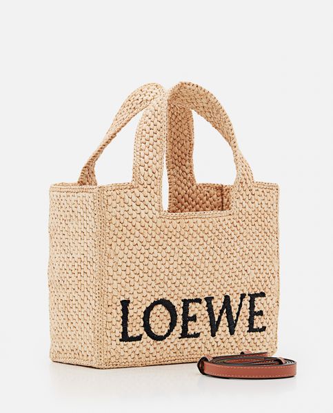 LOEWE Logo Font Small Raffia Tote