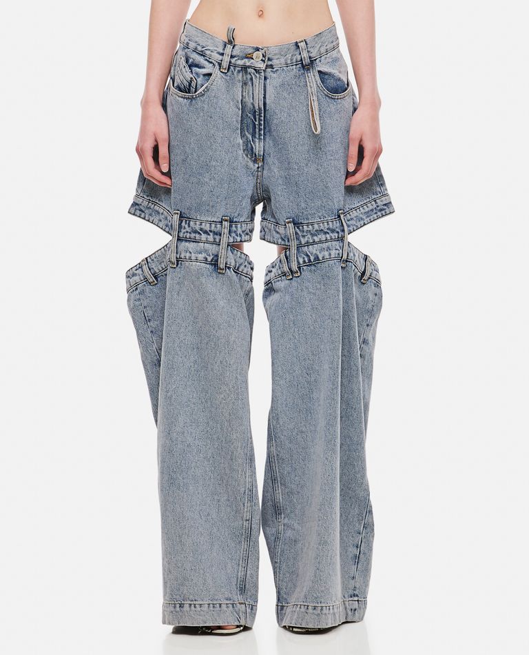 Shop Attico Ashton Jeans In Grey