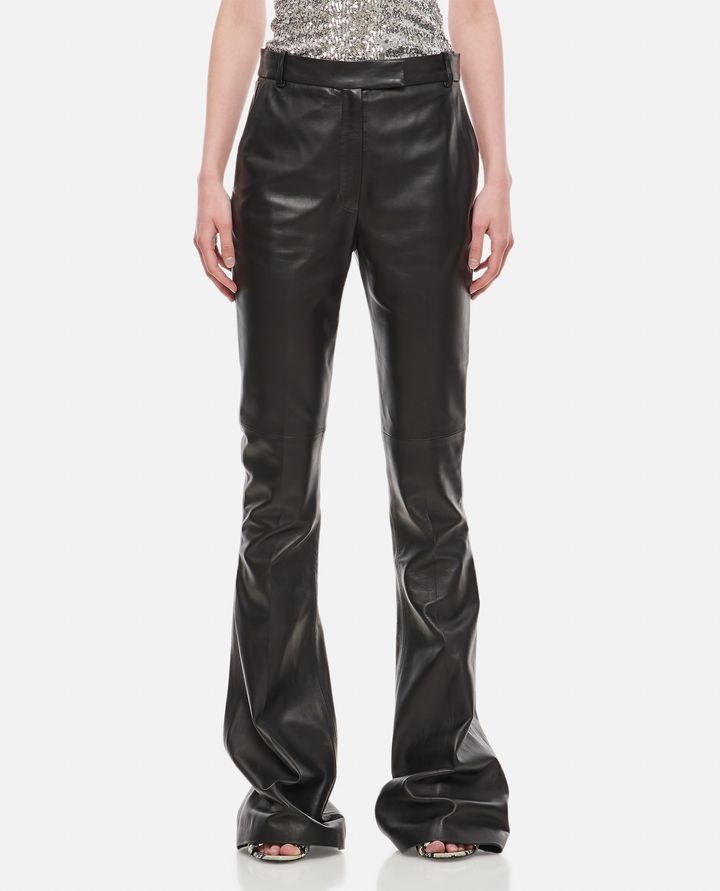 The Attico - PIAF LEATHER FLARED TROUSERS_1